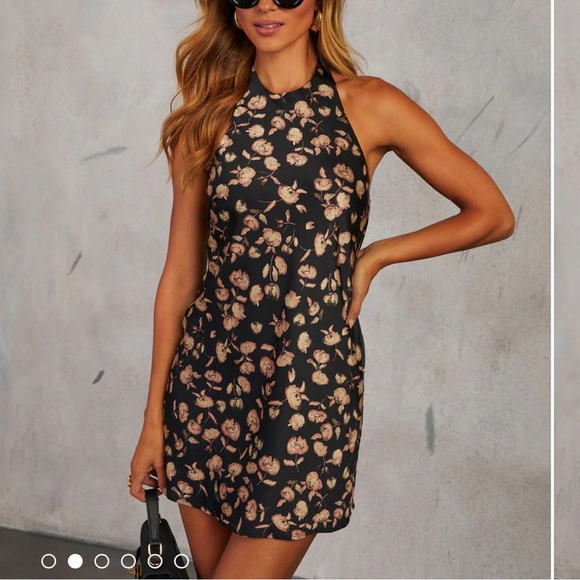Vici Dresses & Skirts - Kaylie Printed Halter Mini Dress Black Floral S